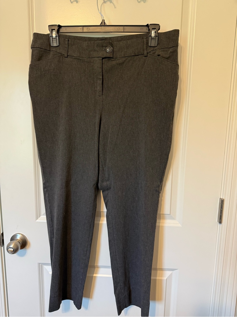 Lane Bryant Dark Charcoal Straight-Leg Dress Pants